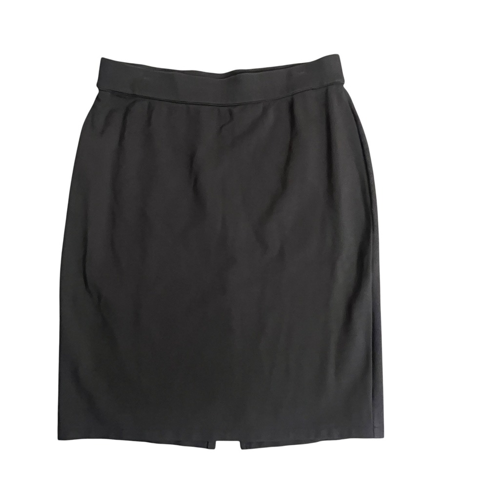 Roamans Pencil Skirt Women 18W Black Ponte Knit Elastic Waist Staple Capsule